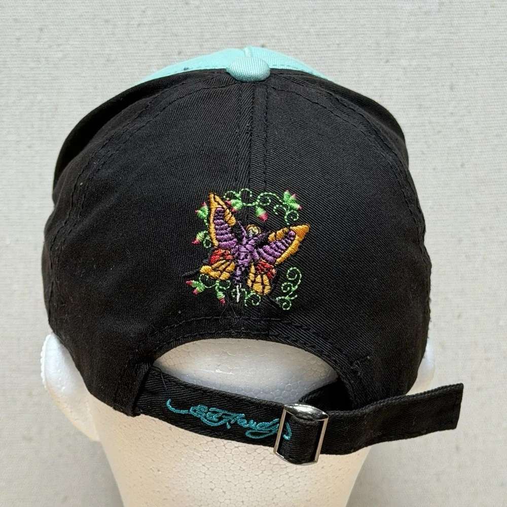 Ed Hardy Trucker Hat‎ Kids Butterfly Fairy Embroidered Y2K Blue Cap